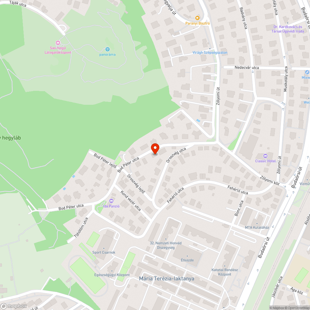 Megsüllyedt járda bejelentés helye