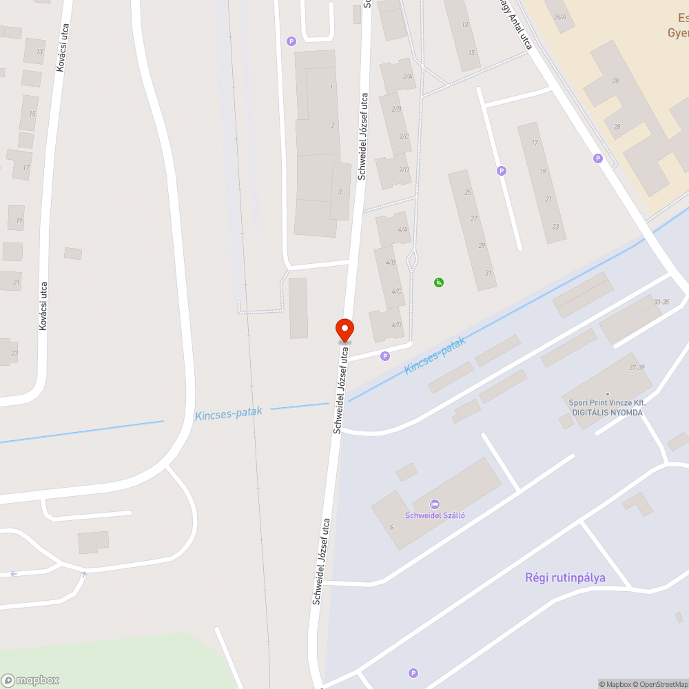 Javításra szoruló járda + mellette lévő árokban szemét bejelentés helye