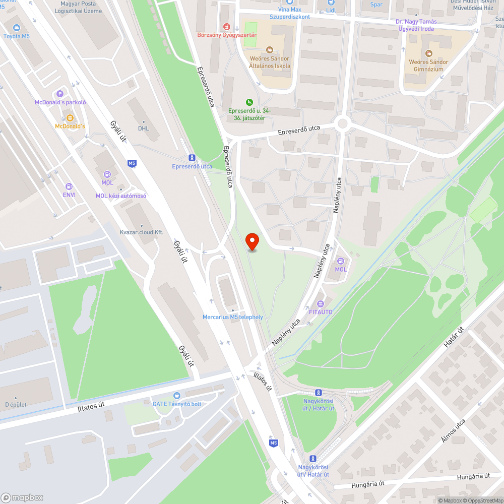 Szemetes „park” bejelentés helye