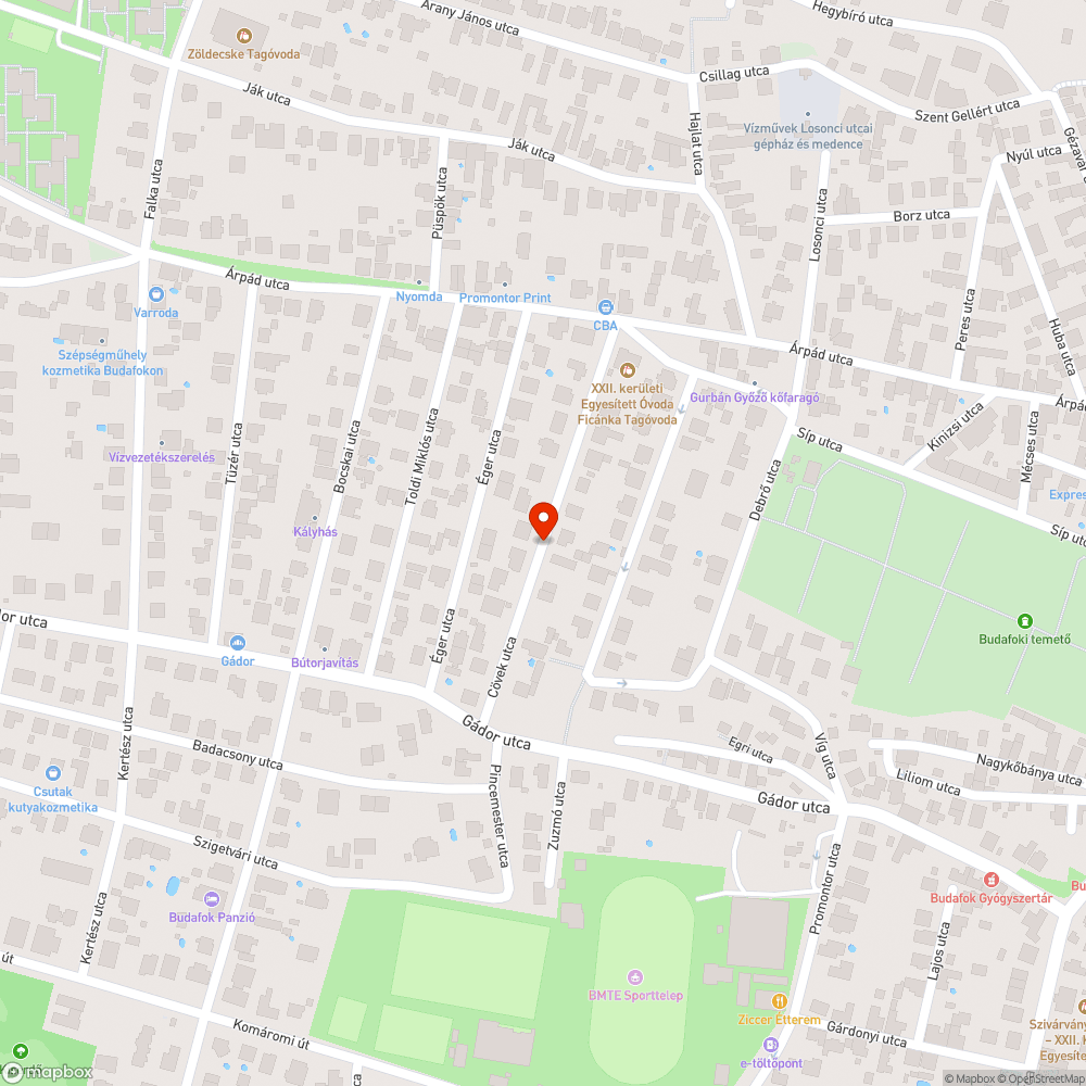 Kátyús utca bejelentés helye