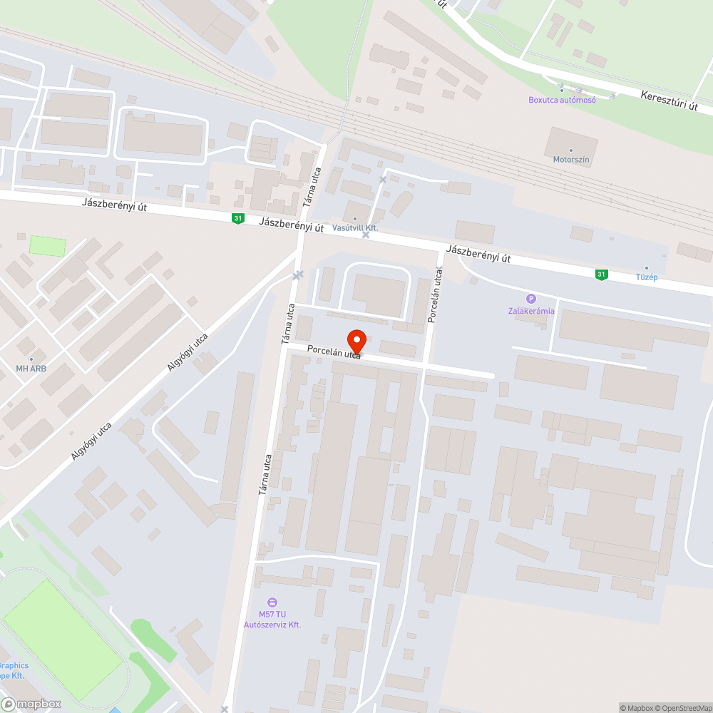 Járdán lévő Roncs autó bejelentés helye