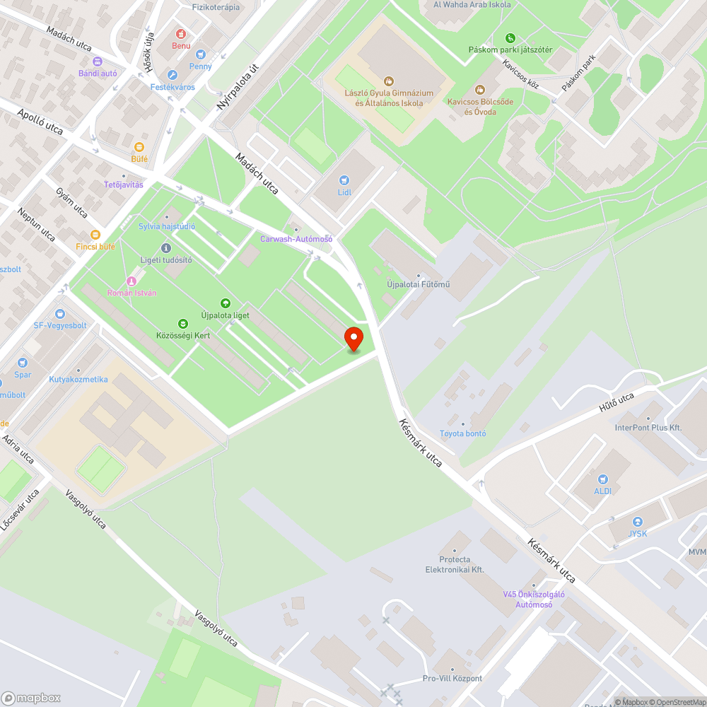 Beszakadt víznyelőrács bejelentés helye