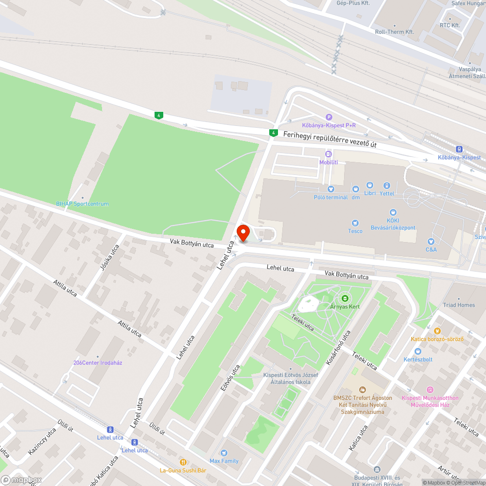 Leszűkülő kerékpársáv bejelentés helye