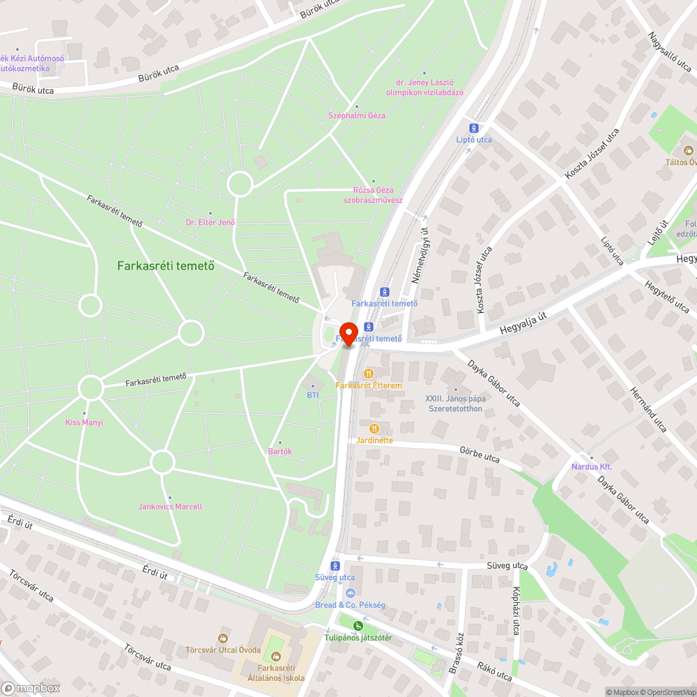 Kátyúk bejelentés helye