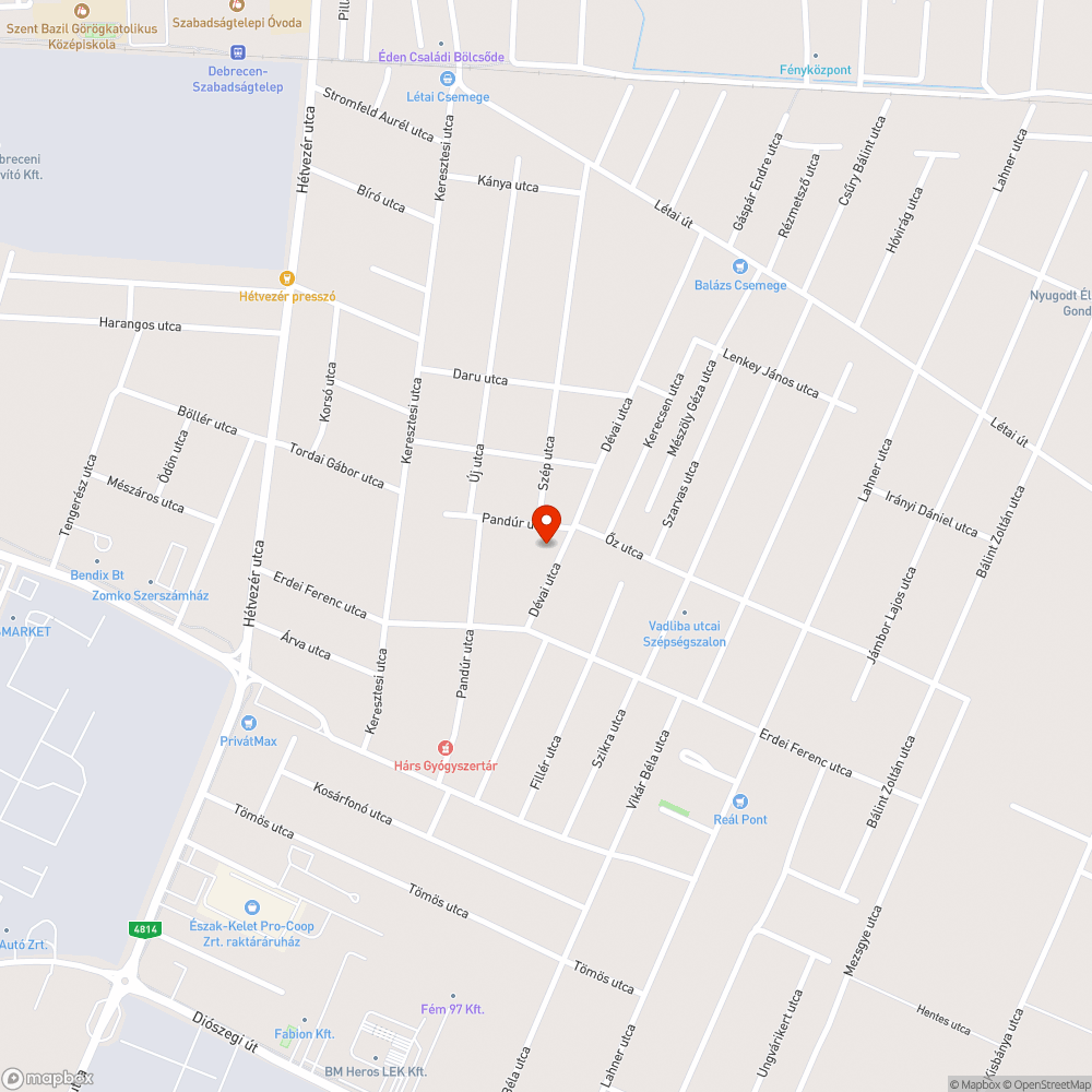 Kátyú bejelentés helye