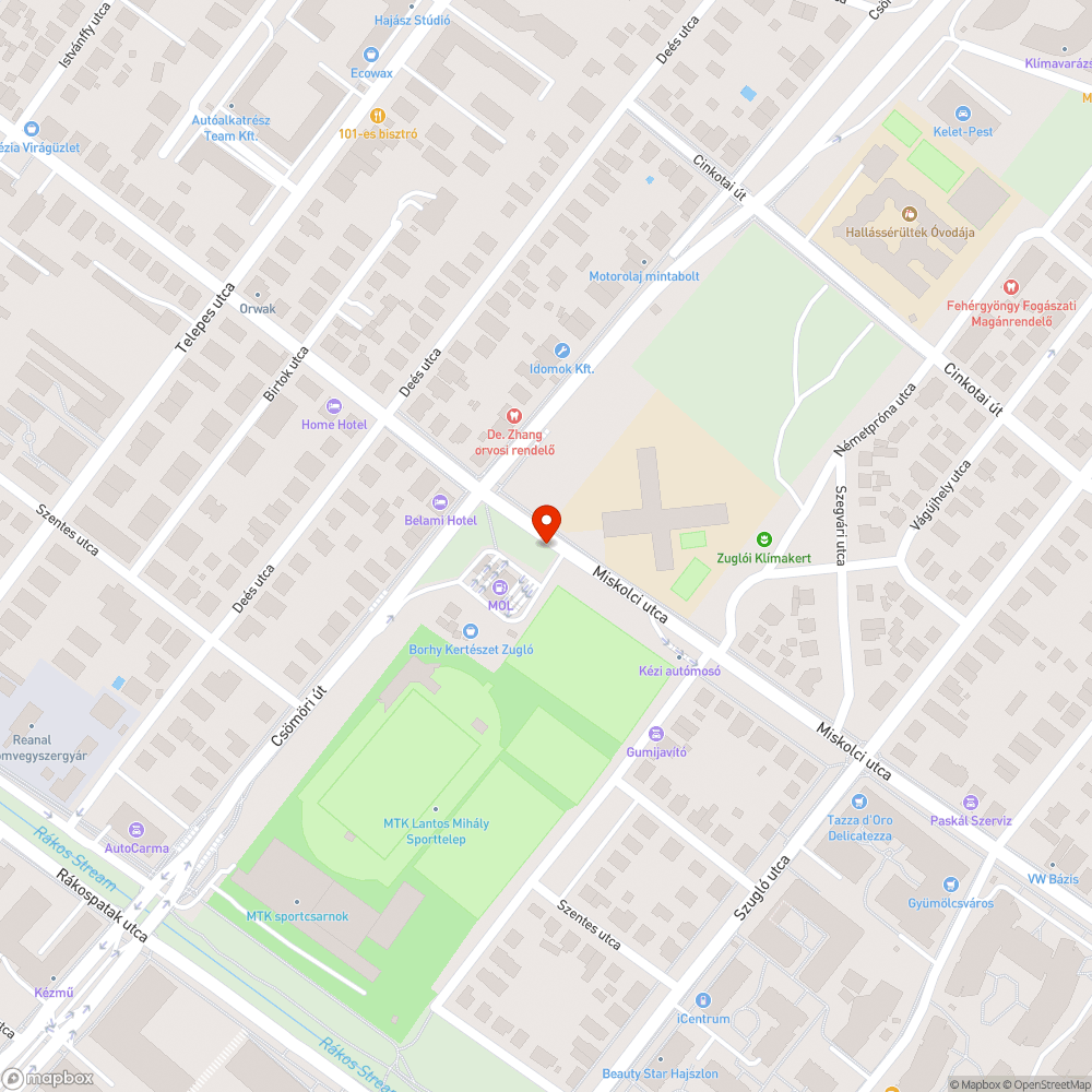 Hiányzó járda bejelentés helye