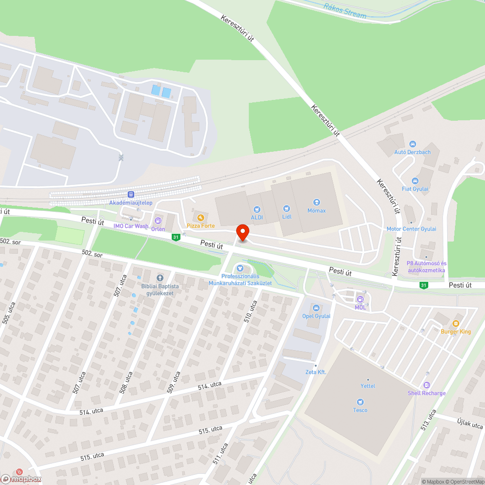 Hibás útburkolat bejelentés helye