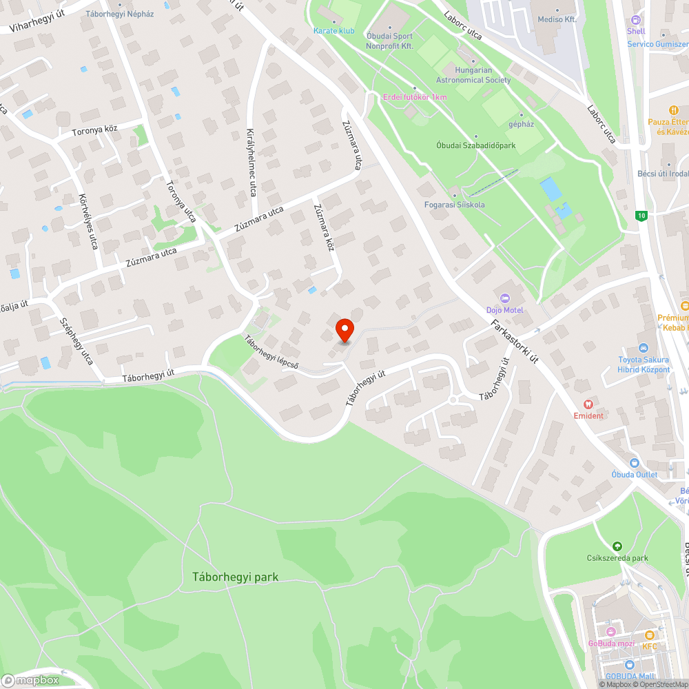 Parkolás bejelentés helye