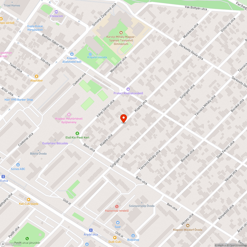 Kátyú - XIX. ker. - Klapka utca bejelentés helye