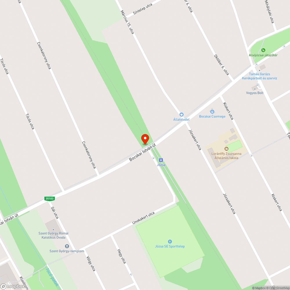 Leromlott állapotú MÁV közmű bejelentés helye