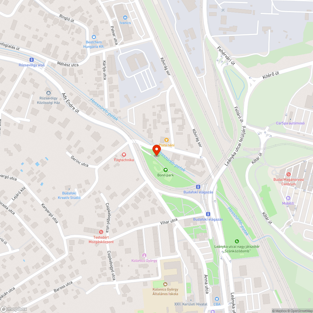 Budafok nem működő nyilvános WC bejelentés helye