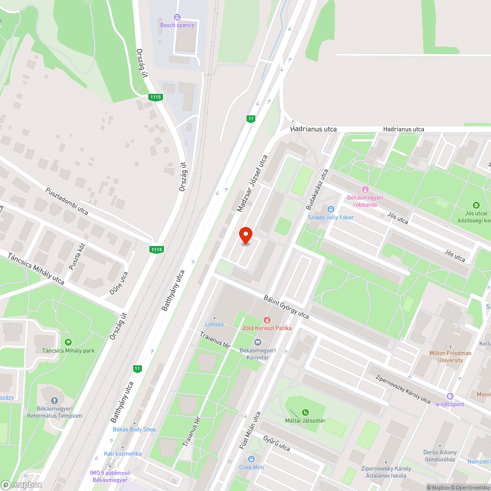 Közúti közlekedésre alkalmatlan bejelentés helye