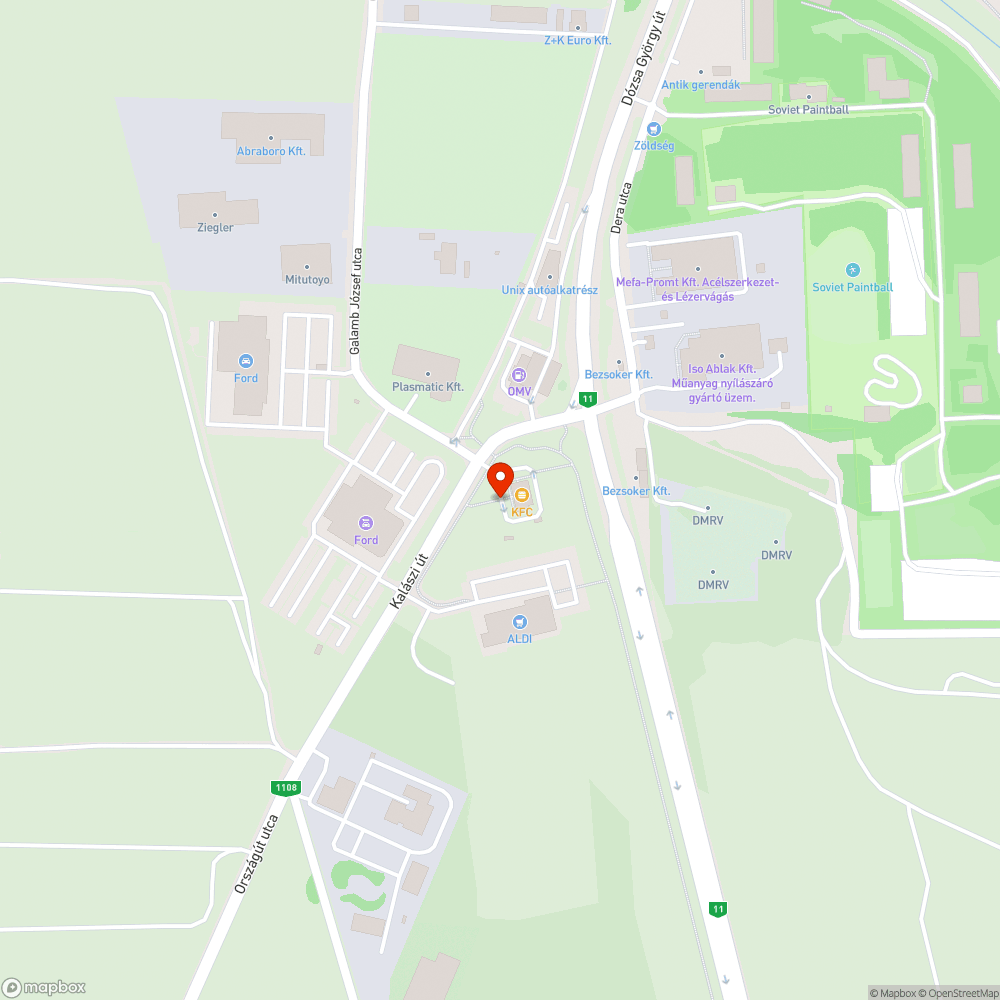 Megdőlt lámpaoszlop bejelentés helye