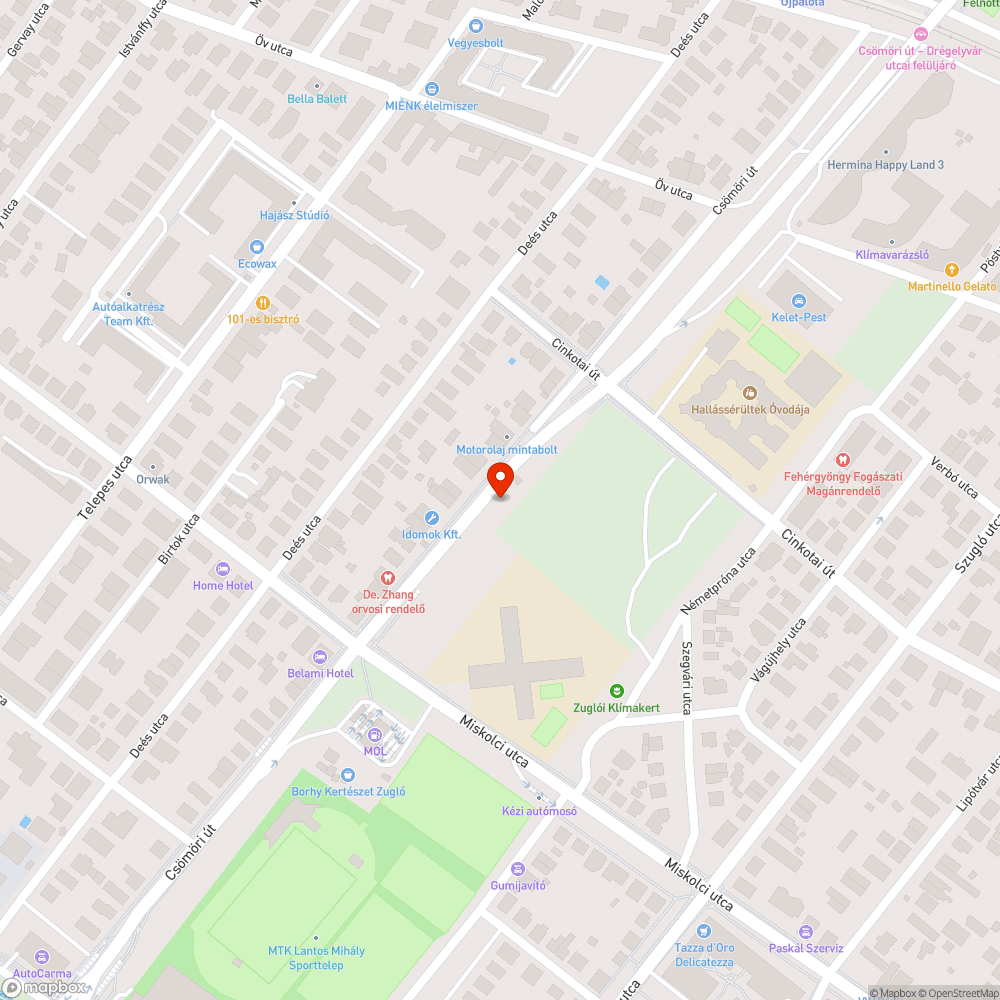 Elhagyott autó bejelentés helye