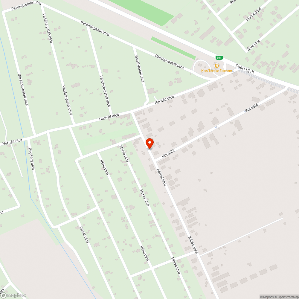 Leszakadt esővédő villanyoszlopon bejelentés helye