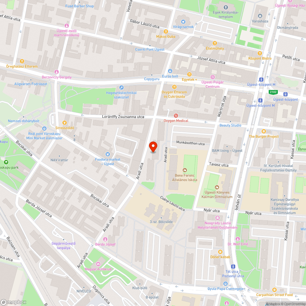 Karácsonyfák a járdán bejelentés helye