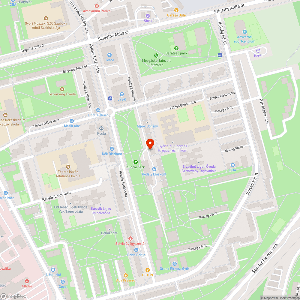 A kuka a tartóoszlop mellett van bejelentés helye