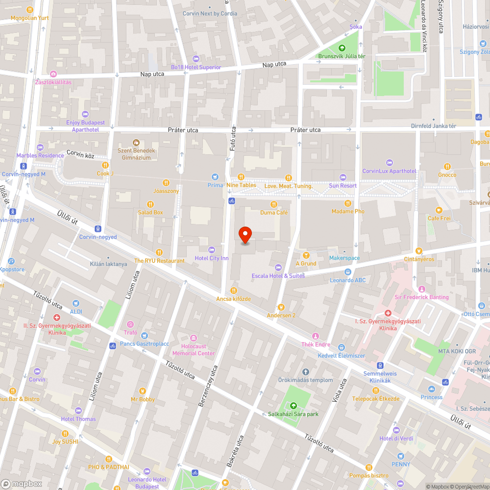 Futó utcai benzinkútnál járda bejelentés helye