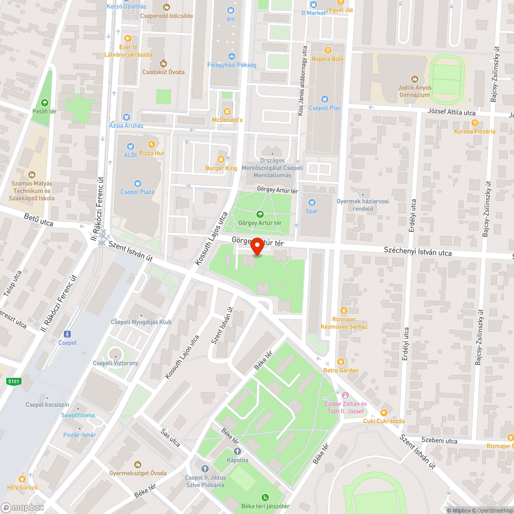 Parkolóban lévő kátyúk bejelentés helye