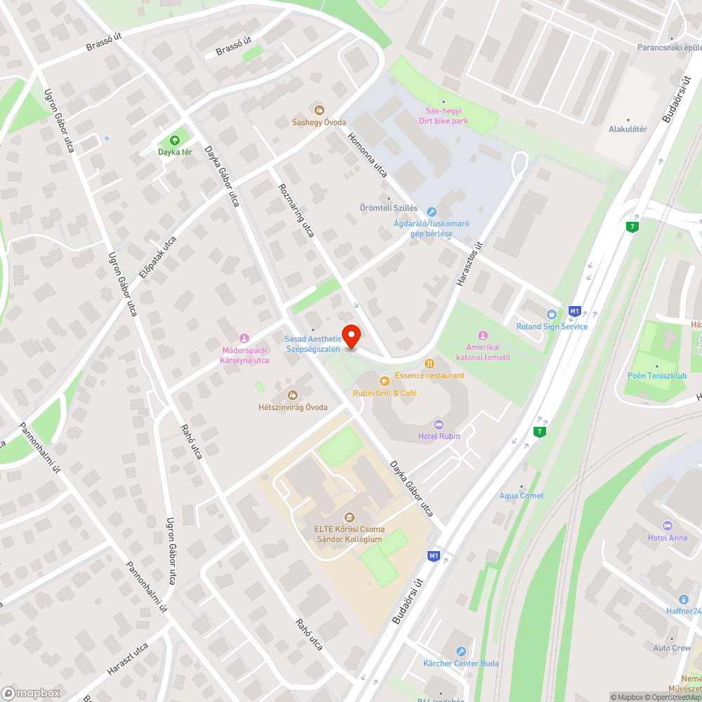 Akadály a járdán Dayka Gábor utca - Harasztos út bejelentés helye