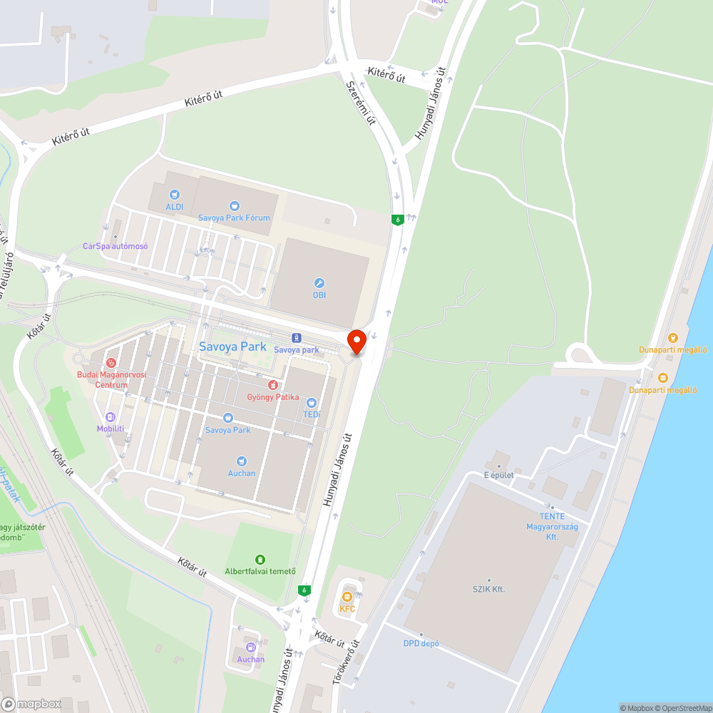 Funkciótlan beton terelőelemek a Savoya Parknál bejelentés helye