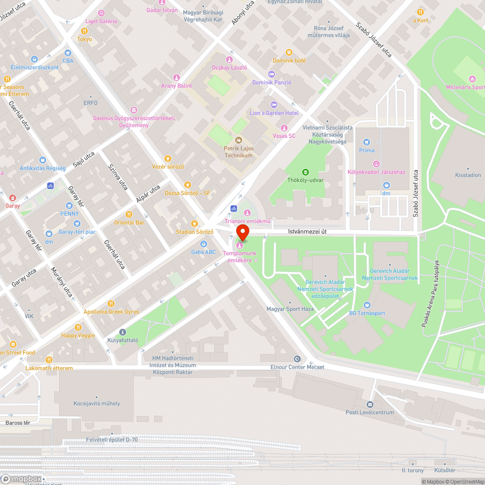 Rotható gyümölcsök a parkban bejelentés helye