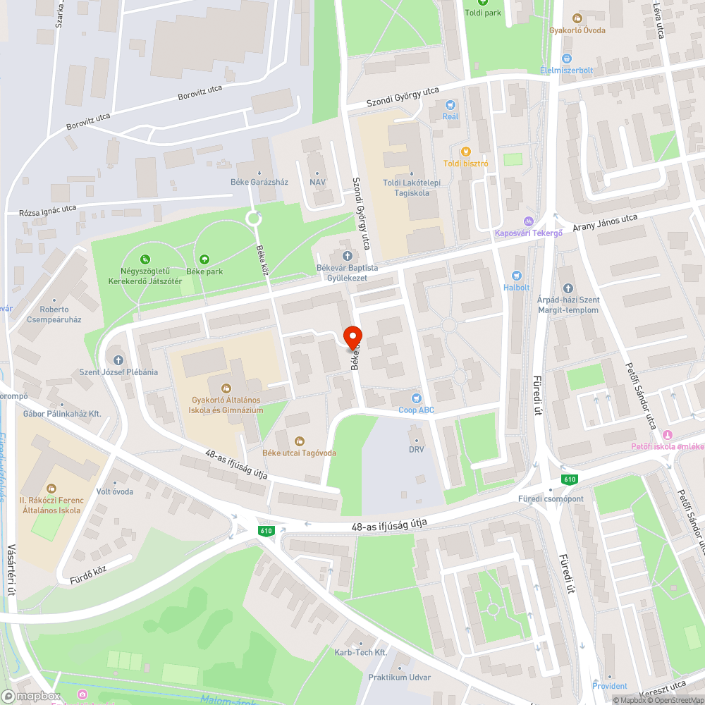 Kaposváron a Béke utcában hulladék található bejelentés helye