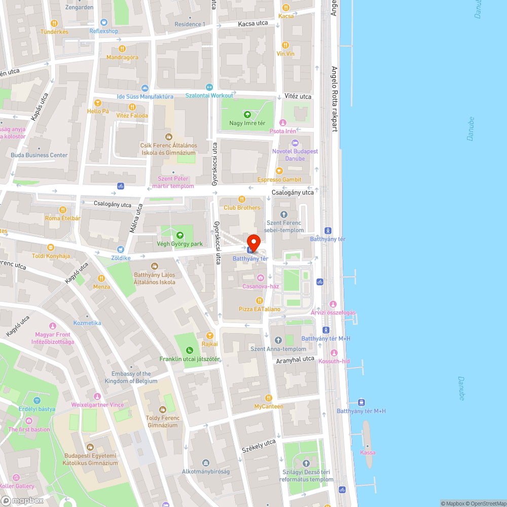 Konténer és kosz a Batthyány utca 2. előtt bejelentés helye