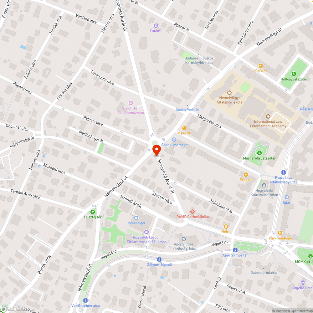 Stromfeld Aurél út 8. BKK buszmegálló bejelentés helye