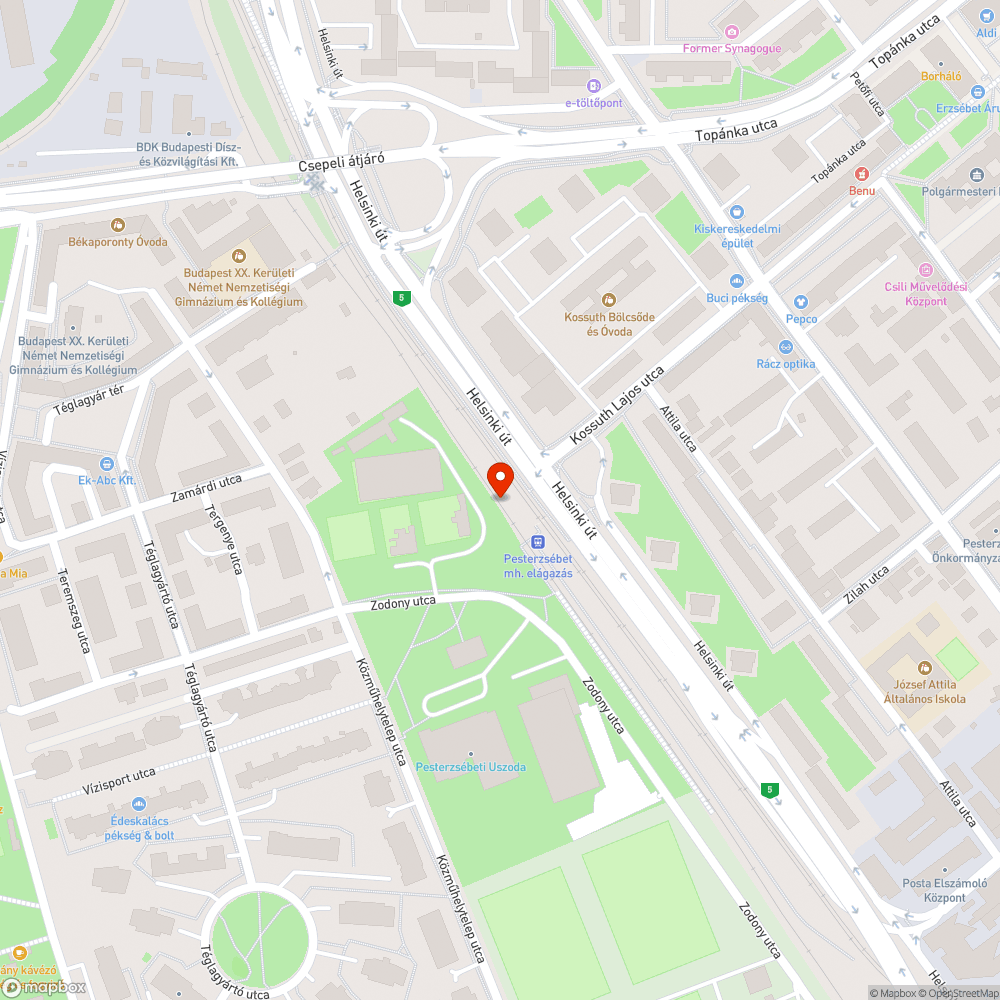 Pesterzsébet vasúti megálló szemét bejelentés helye