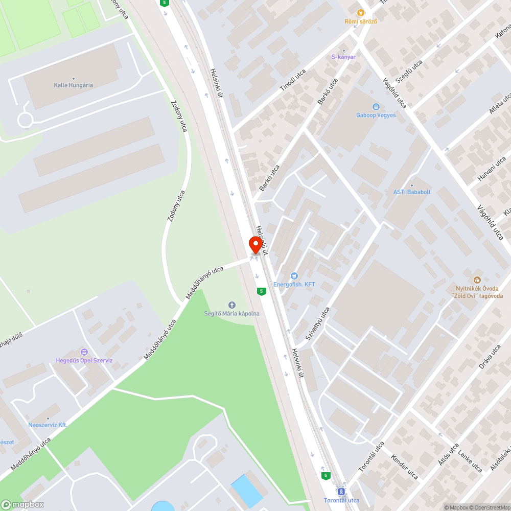 Hiányzó fényterelő bejelentés helye