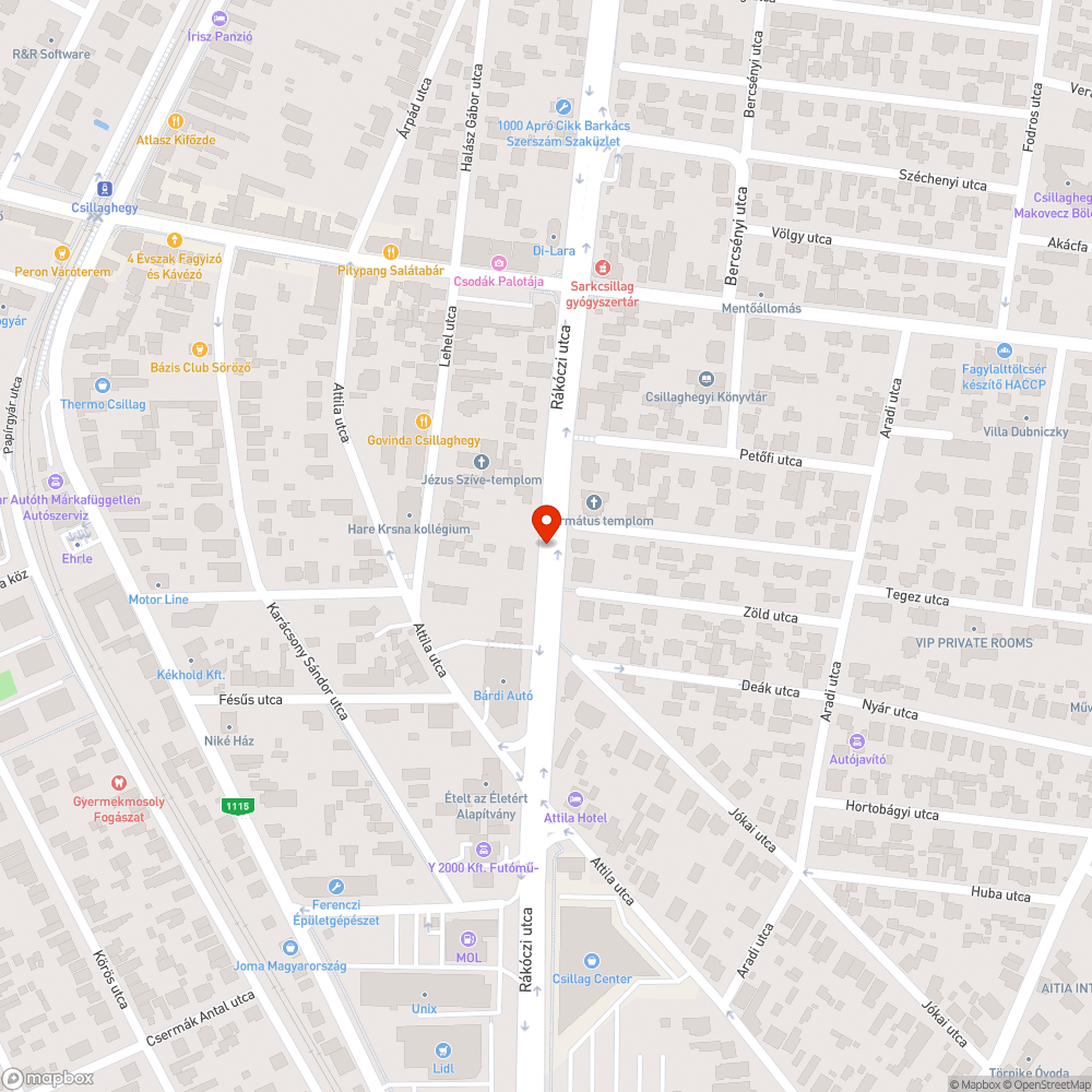 Rákóczi út 19 hosszanti kátyúk bejelentés helye