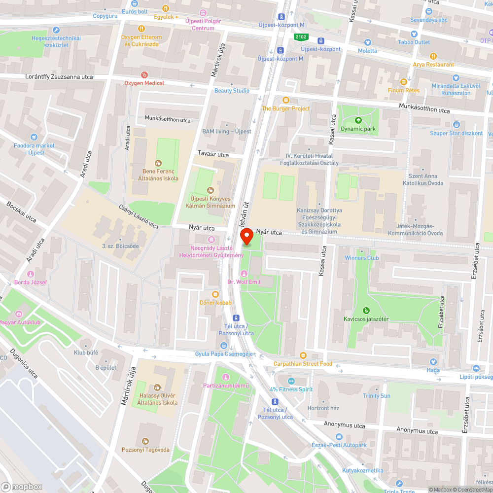 Hibásan működő gyalogosátkelő jelző lámpa bejelentés helye