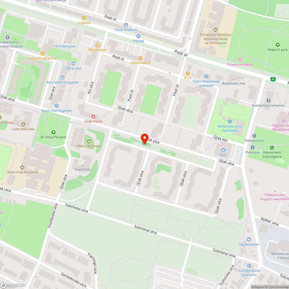 Balesetveszélyesen megsüllyedt elem a parkolóban bejelentés helye