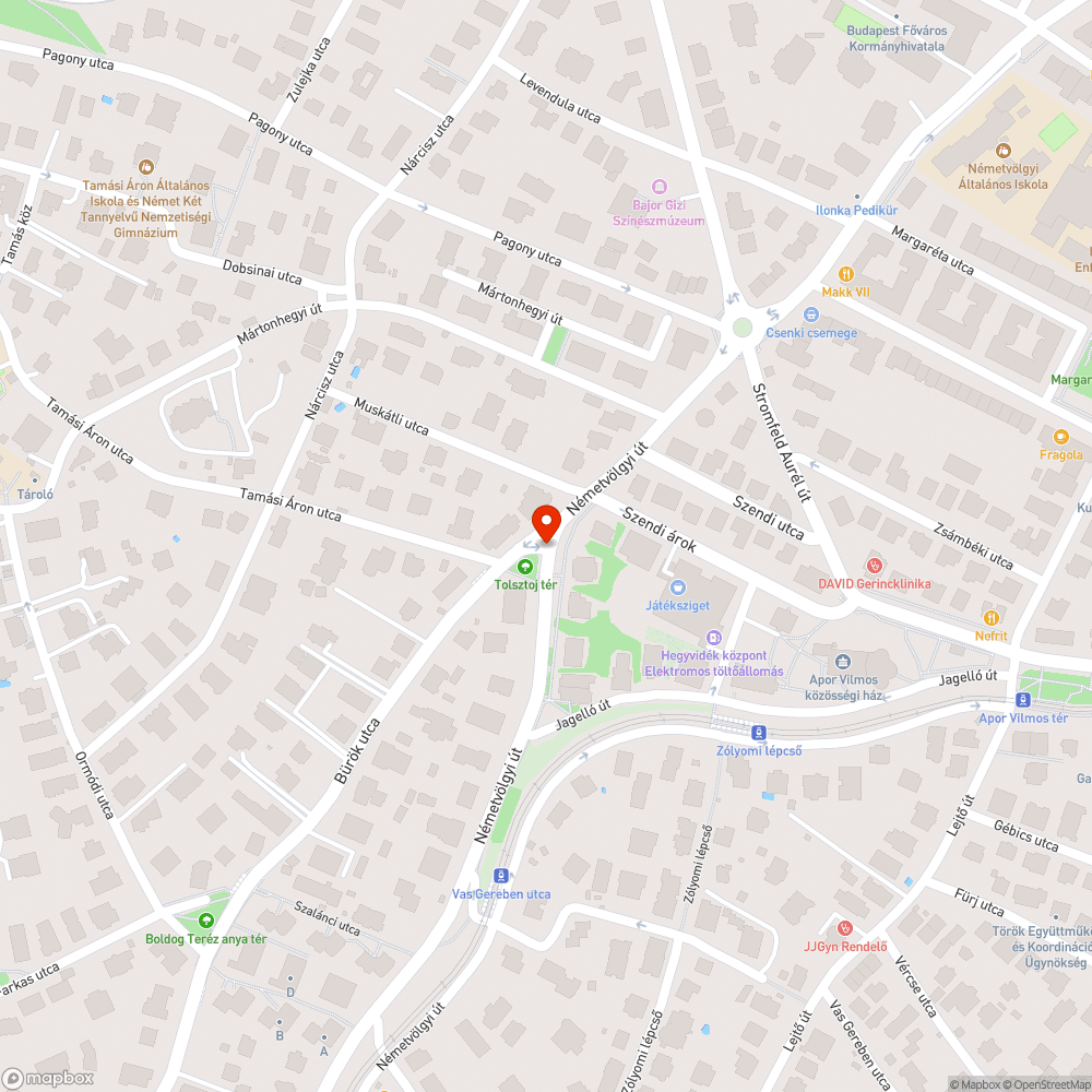 Beszakadt út bejelentés helye