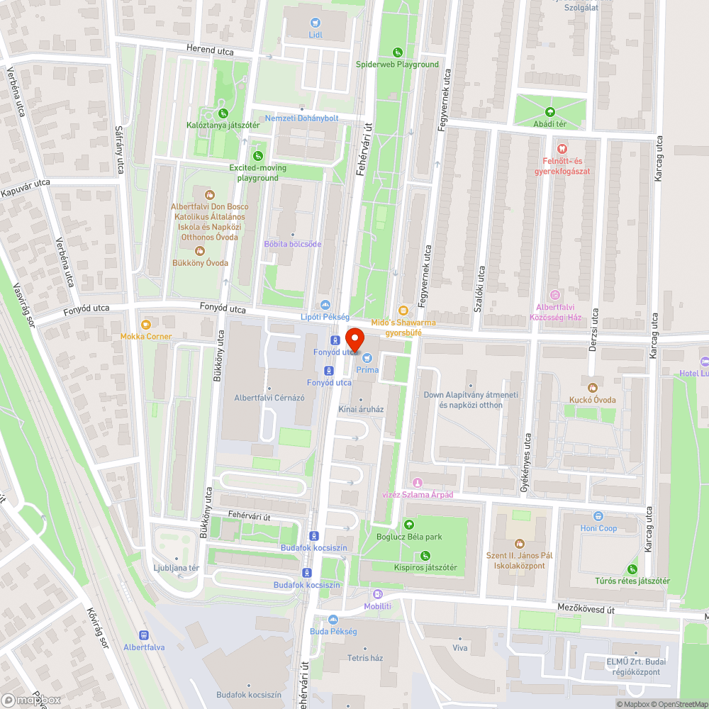 Beszakadt parkoló bejelentés helye