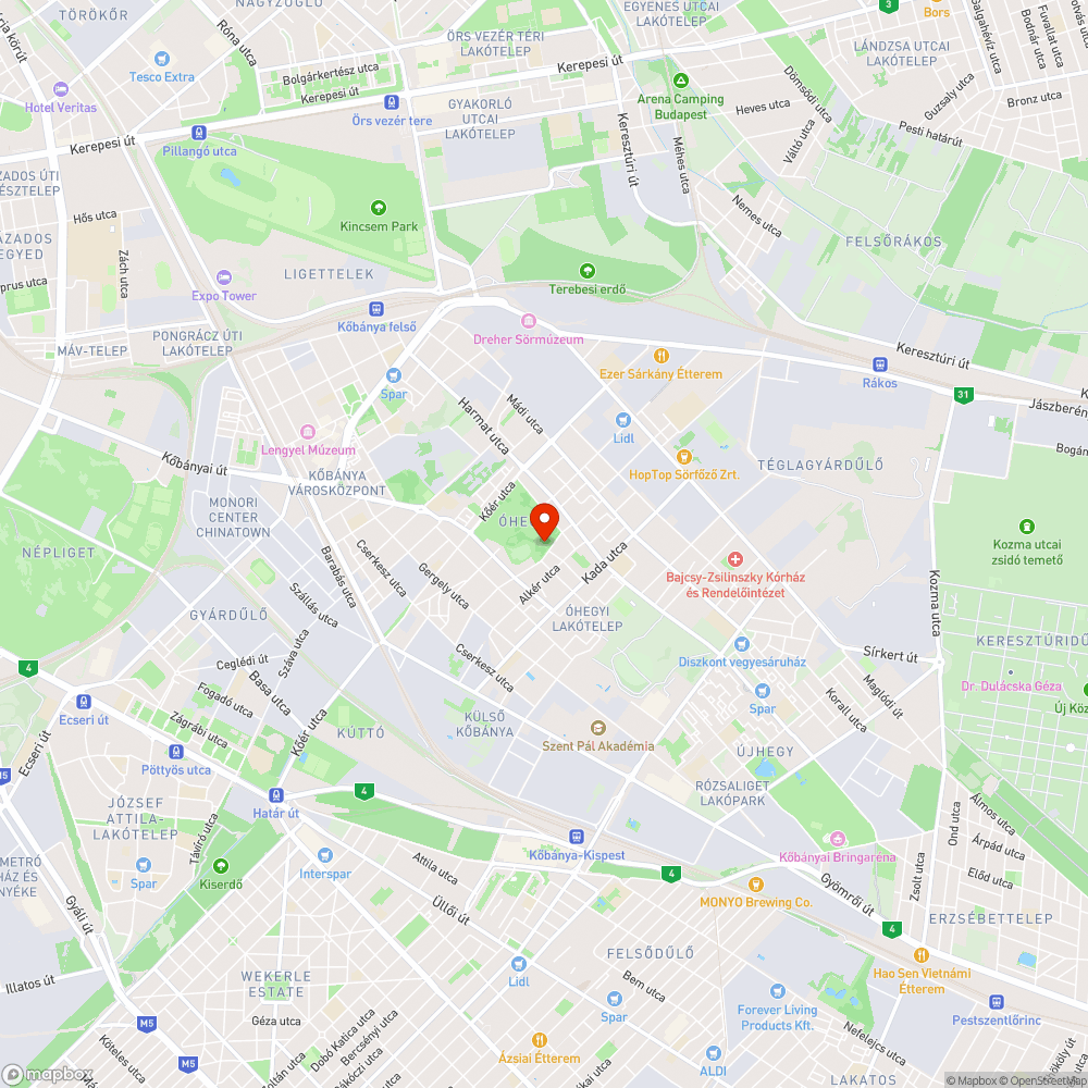 hiányzó csap az Óhegy parkban bejelentés helye