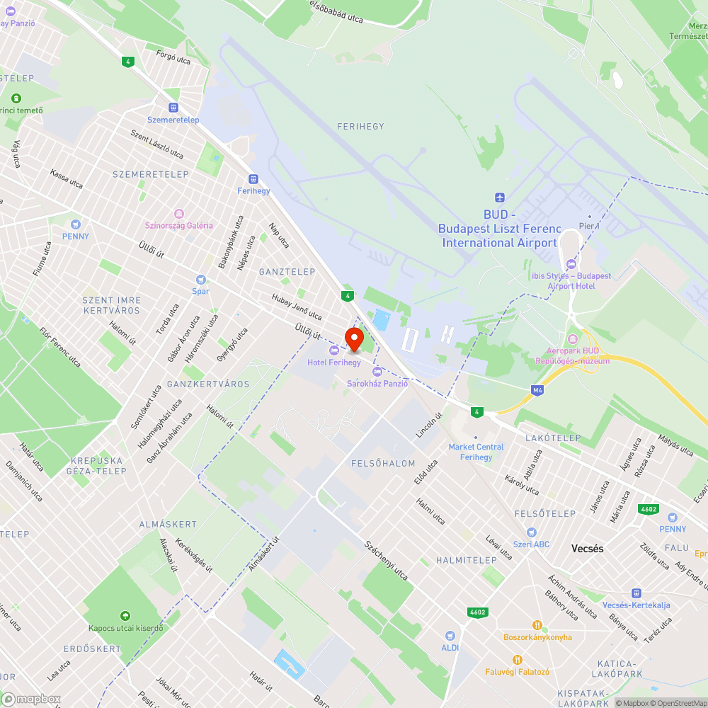 Kátyúk az Üllői út 813-nál bejelentés helye