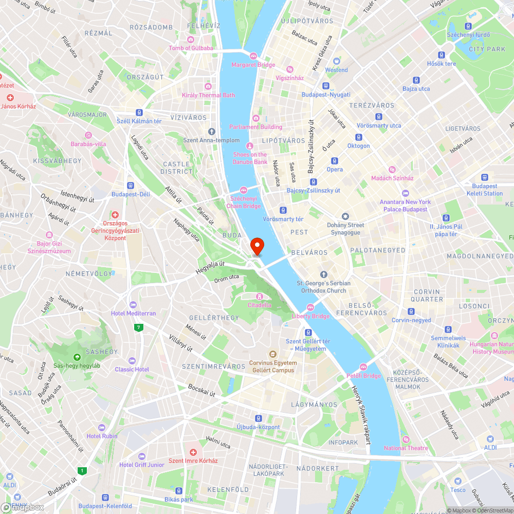 Veszélyes kerékpár-átvezetés a Döbrentei térnél bejelentés helye