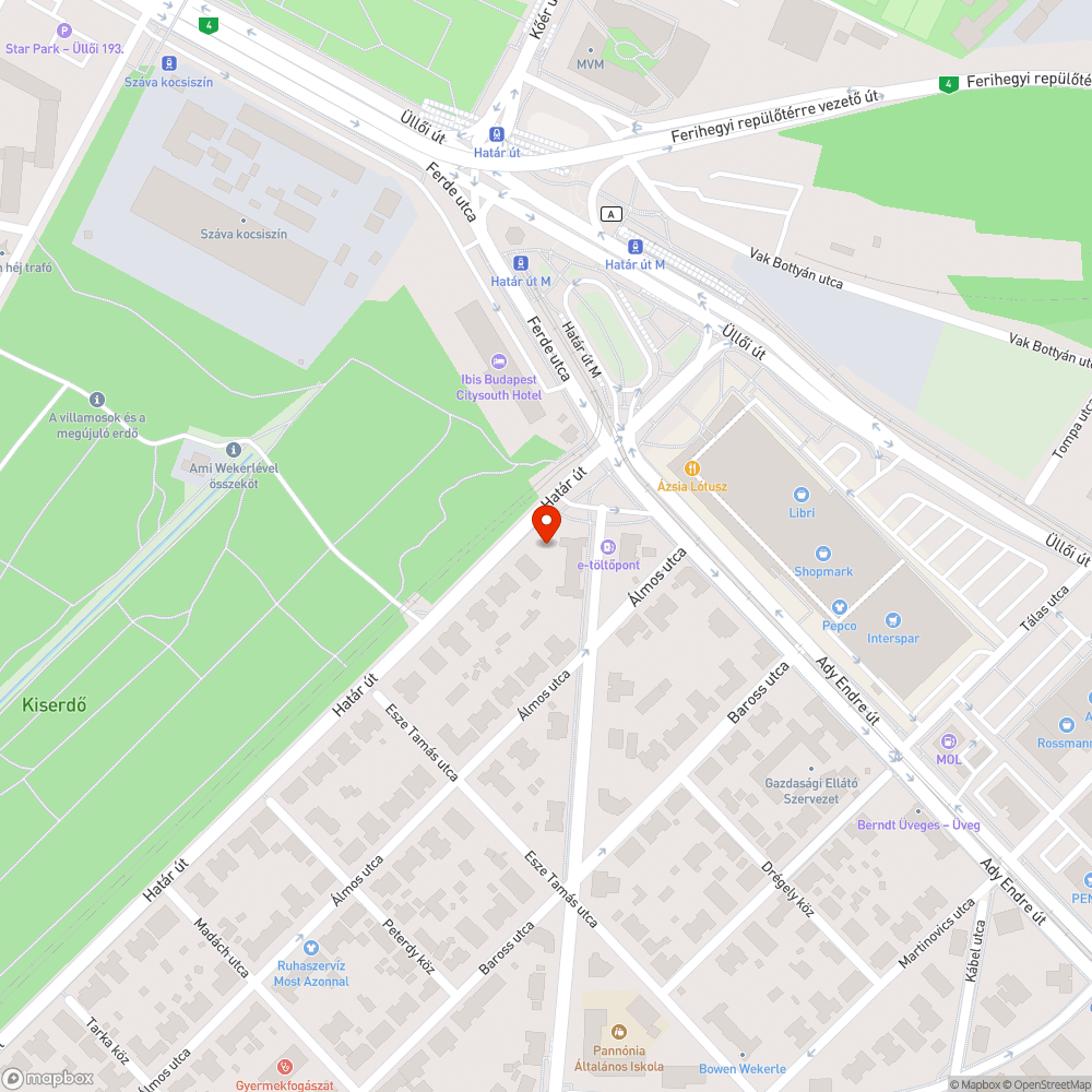 Gazos, gyomos a járdasziget a Határ útnál bejelentés helye