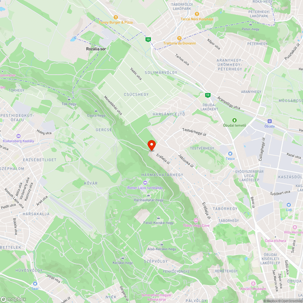 kátyúk egy emelkedőn bejelentés helye