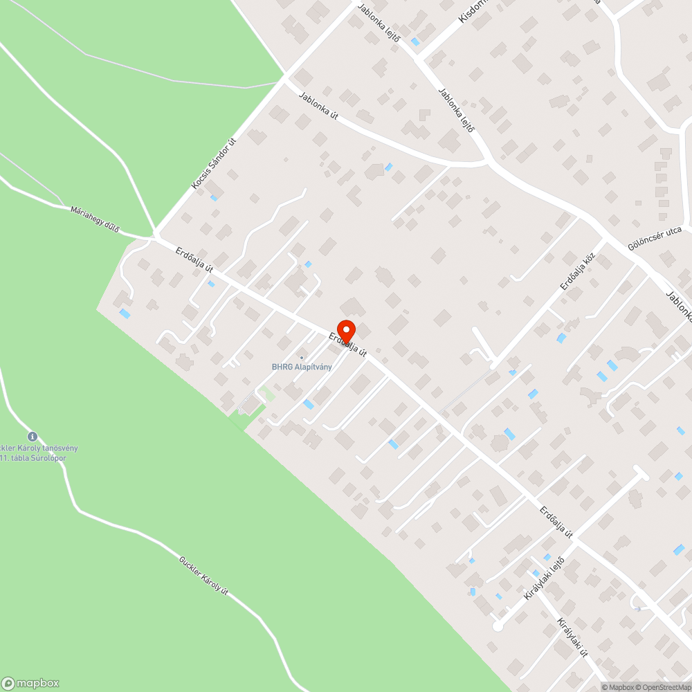 Kátyú az Erdőalja út 155-157 előtt bejelentés helye