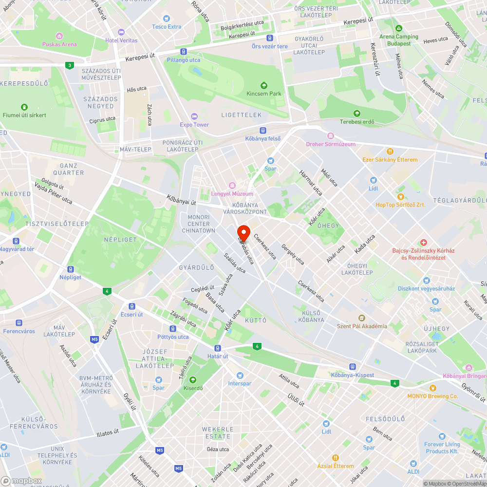 Barabás utcai szemétkupacok bejelentés helye