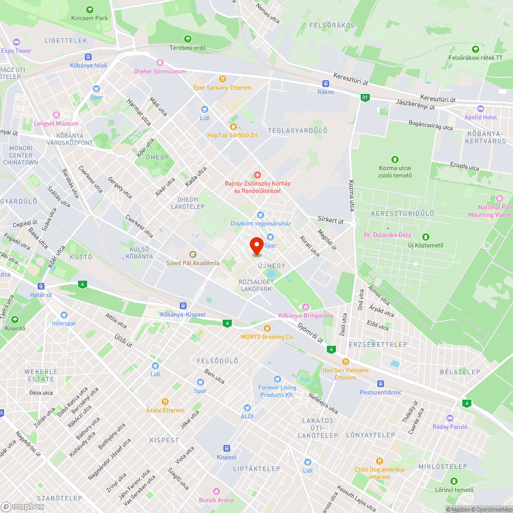 Eltűnt szemetestetők - Újhegyi sétány bejelentés helye