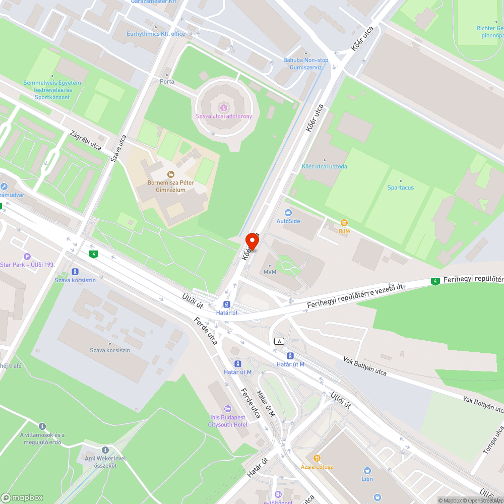 "Üdvözöljük Kőbányán" bejelentés helye