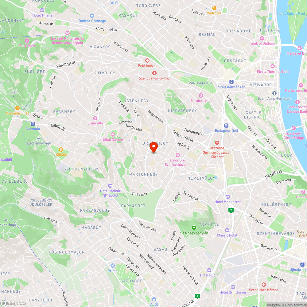 Kátyúk és út egyenetlenség a XII. kerületi Dobsinai utcában bejelentés helye