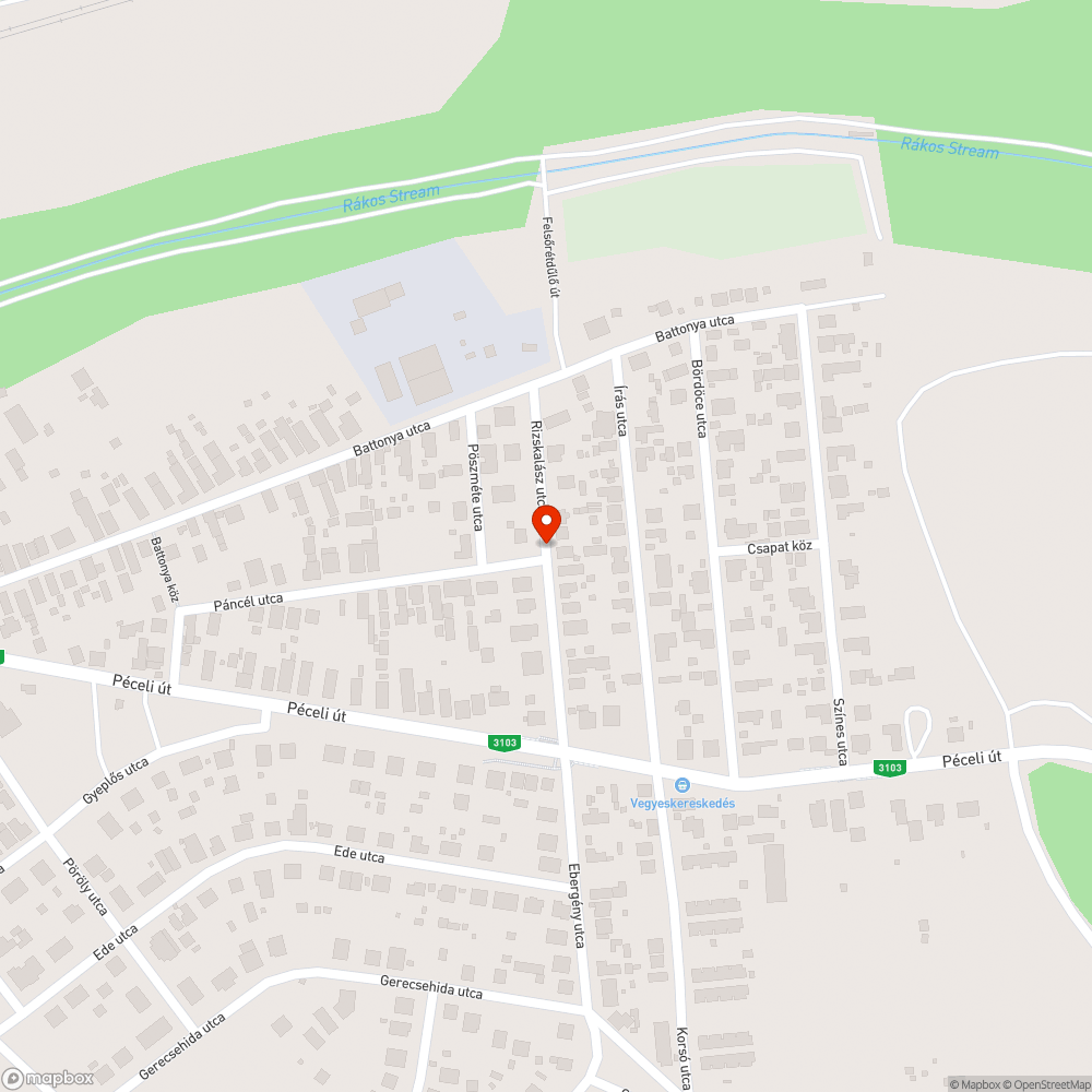 Csatornafedél melletti beszakadt aszfalt bejelentés helye