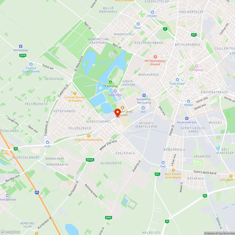 Kopott zebra és kerékpáros átvezetés felfestés - Izsáki út bejelentés helye