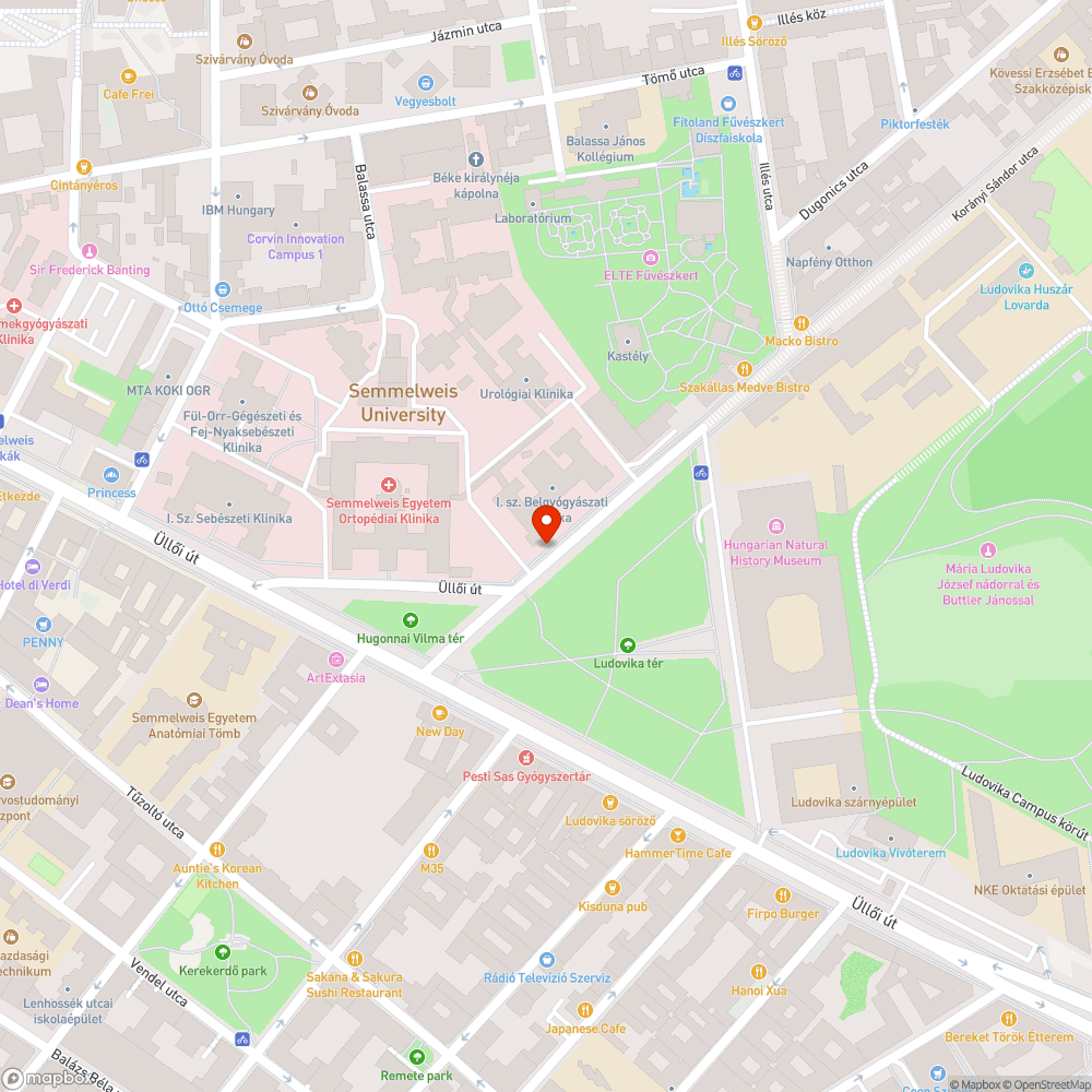 Nem működő, megrongált csap a Ludovika téren. bejelentés helye