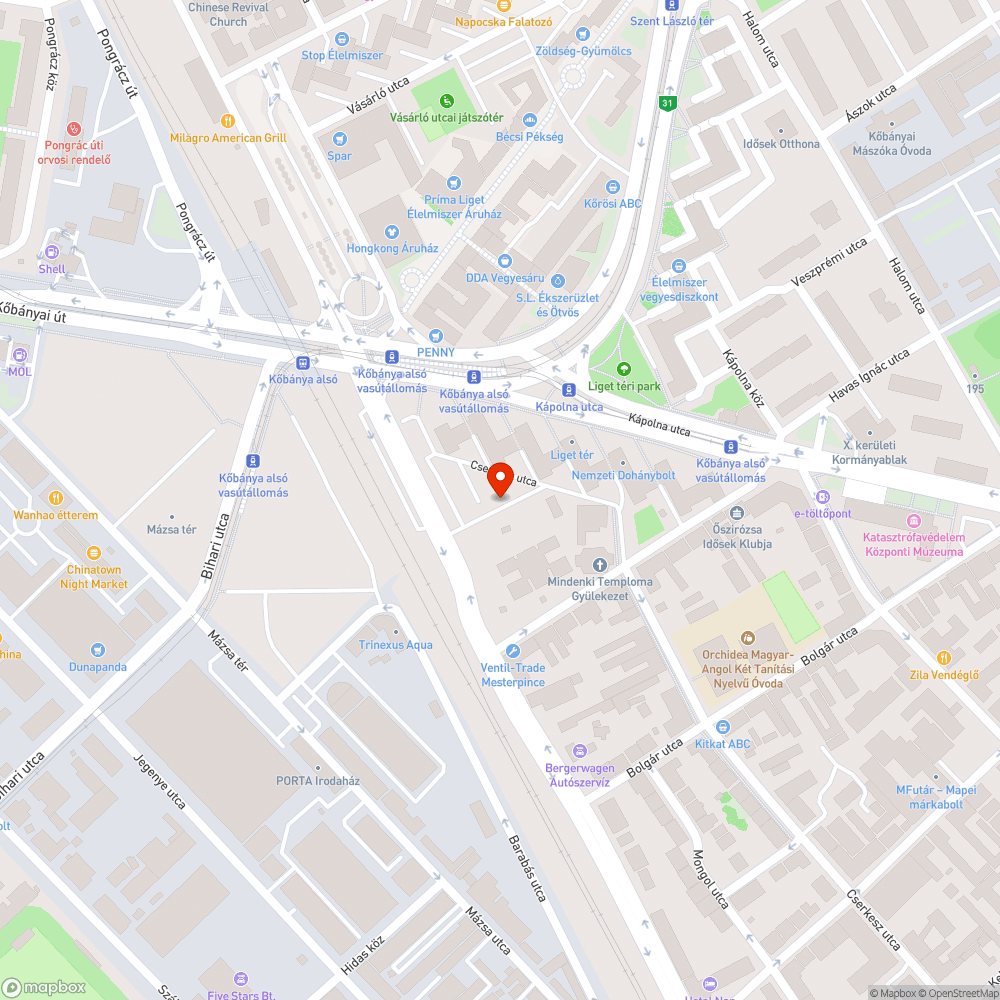 Elhagyott autó bejelentés helye